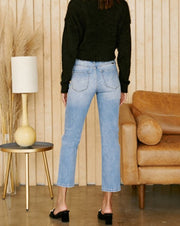 High Rise Seamed Front St. Leg Jean
