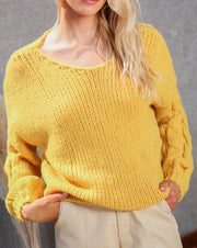 Cable Sleeve Slouch Sweater