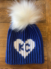 KC Heart Pom Stocking Cap