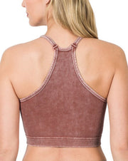 Mineral High Neck Ribbed Cami Tank