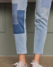 High Rise Patchwork Mom Jean