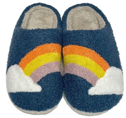 Rainbow Fuzzy Slippers