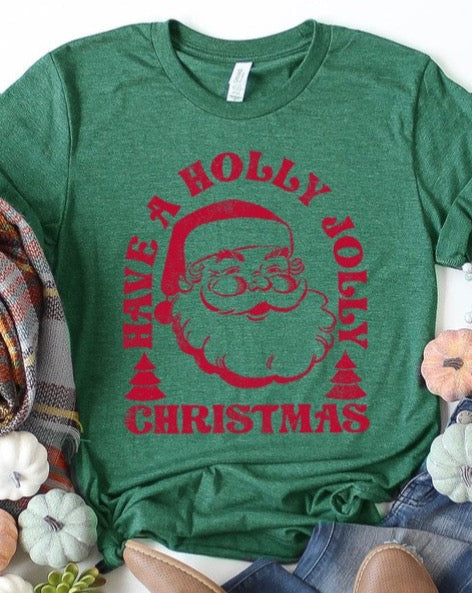 Holly Jolly Christmas Santa Tee