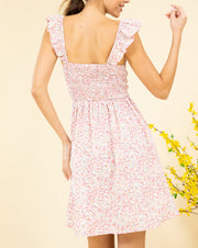 Ditsy Floral Ruffle Shoulder Dress