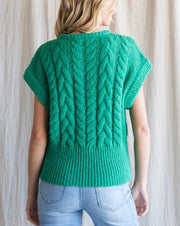 Cable Knit Dolman Sweater Vest