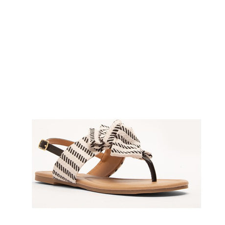Stripe Knotted Bow Sandals