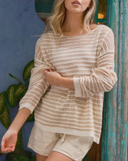 Lt Wt Striped Pullover Sweater