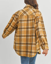 Plaid Button Front Shacket