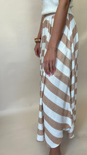 Italian Dream Striped Midi Skirt