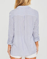 Bold Stripe Button Front Top