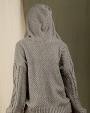 Patterned Sweater with Hood