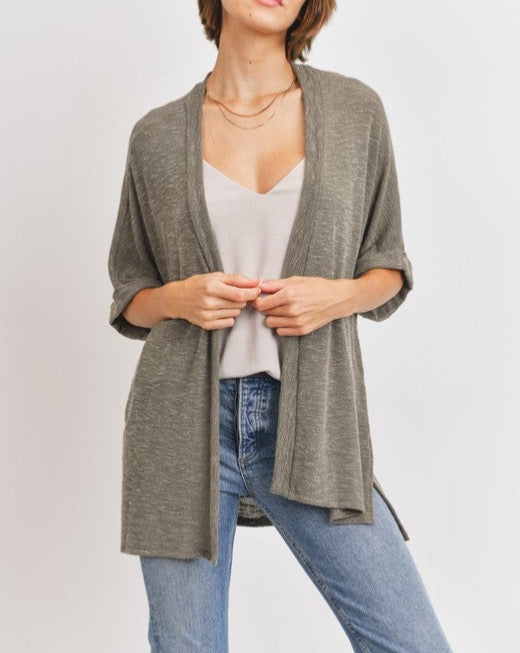 Slub Sweater Knit Kimono Cardigan | Catfish & Tater Boutique