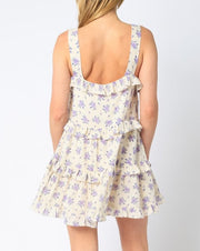 Floral Cotton Ruffle Babydoll Tank Dress