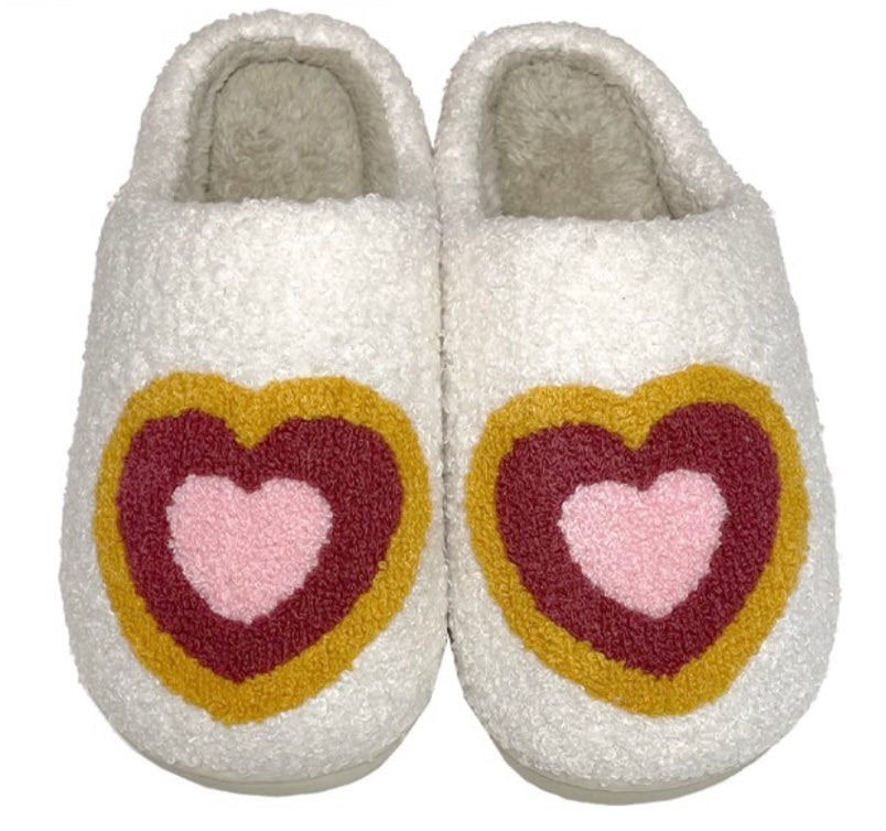 Heart Fuzzy Slippers