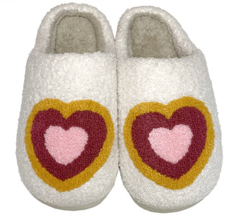 Heart Fuzzy Slippers