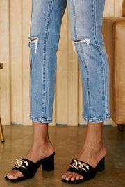 High Rise Seamed Front St. Leg Jean
