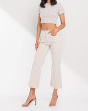 High Rise Cropped Kick Flare Jean