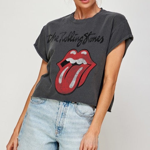 Rolling Stones Crop Washed Tee