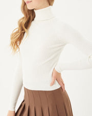 Ribbed Knit Turtleneck Sweater