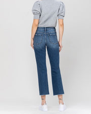 High Rise Fray Crop Flare Jean