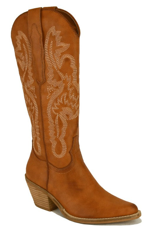 Stitched Western Cowboy Boot