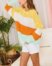 Colorblock Stripe Spring Sweater