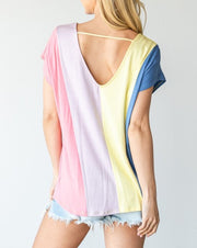 Colorblock Double V Top