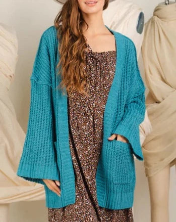 Wide Sleeve Patch Pkt Cardigan