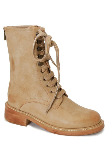 Lace Up Utility Boot w/Back Zip