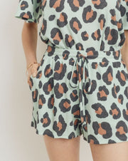 Leopard Waffle Knit Shorts