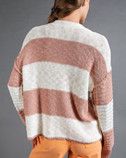 Wide Stripe V-Neck Sweater