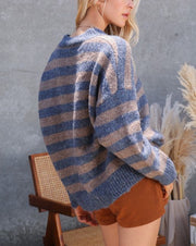 Heathered Stripe Oversized Sweater